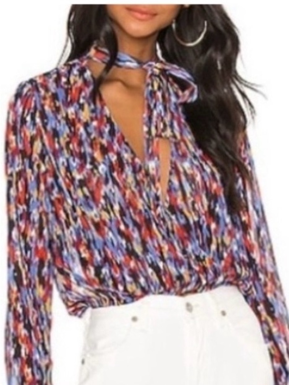 House of Harlow 1960 x Revolve Tie-Neck Blouse